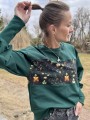 bluza damska streetwear zielona bufiasty rękaw oversize