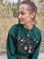 bluza damska slow fashion zielona oversize minimalistyczna