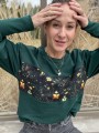 bluza damska casual zielona miękka dzianina oversize