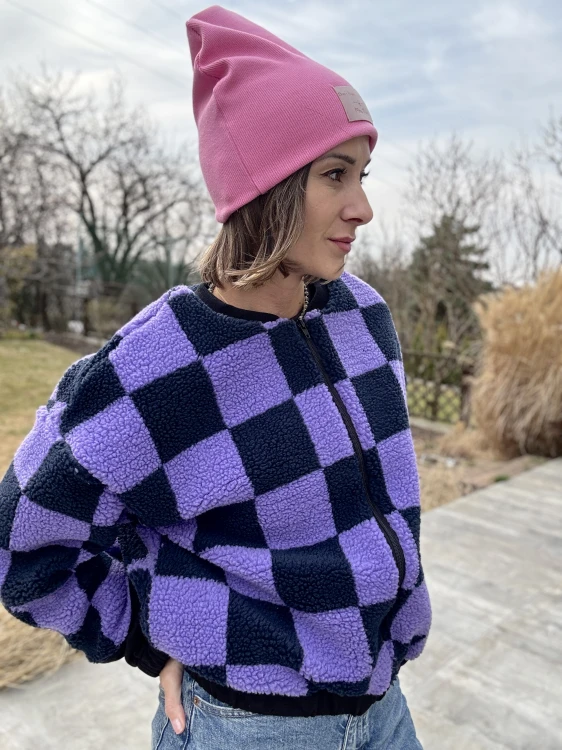 czapka smerfetka damska różowa bawełniana streetwear