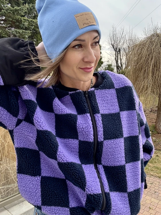 czapka smerfetka damska niebieska bawełniana streetwear