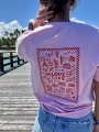 Koszulka damska różowa Love Life nadruk na plecach