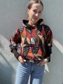 Bluza aztecki print czarna – widok całości