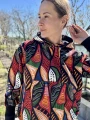 Bluza damska aztecki wzór czarna – detal ściągaczy