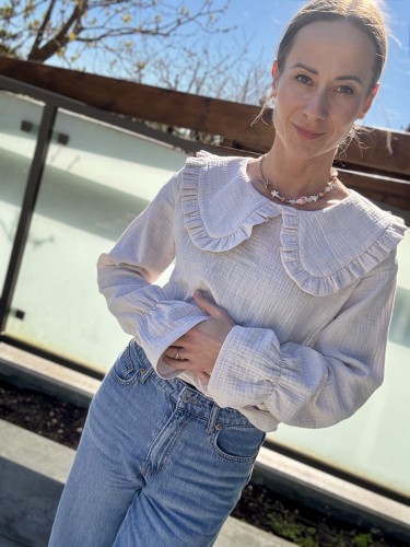 Koszula handmade damska muślin beż – styl casual