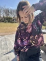 Fioletowa bluza damska Peonie oversize