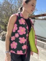 damska unikatowa od projektanta kamizelka damska slow fashion futerko zielone
