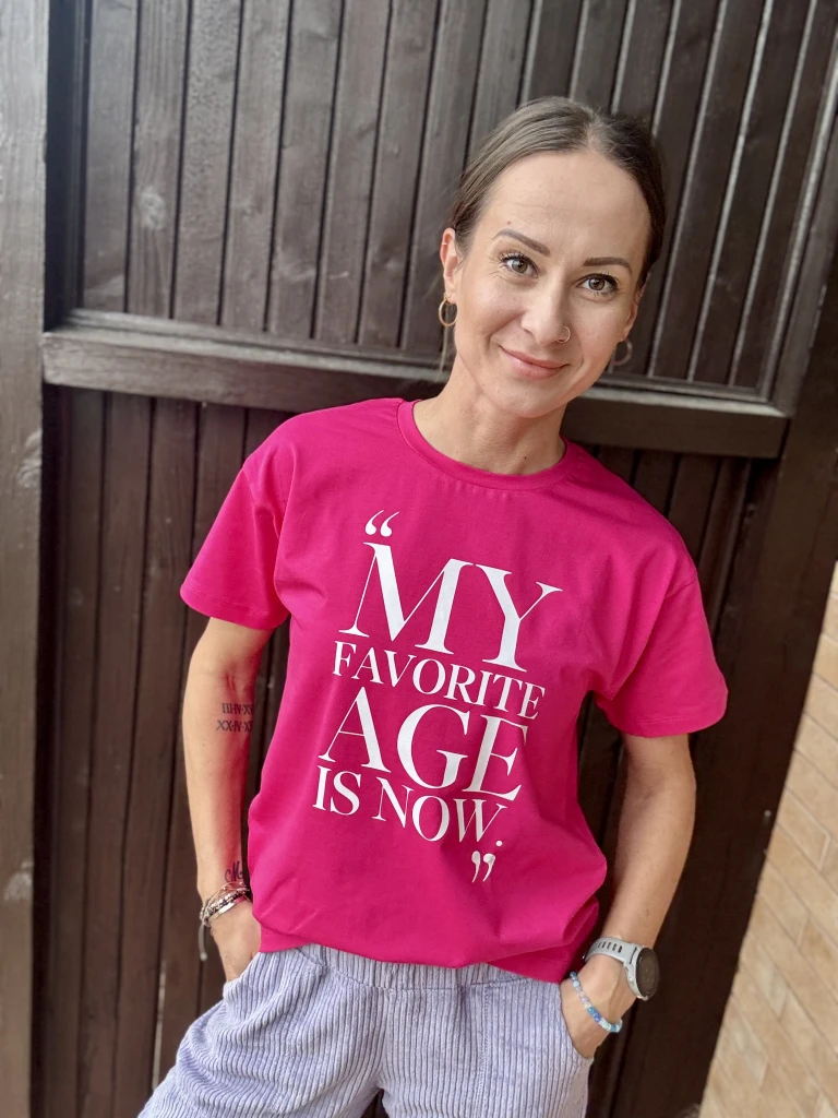 koszulka damska handmade Mrs Thin fuksja