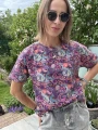 Bawełniany t-shirt damski fioletowy
