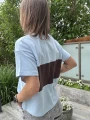 Bawełniany t-shirt damski w kolorze błękitnym