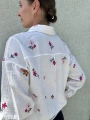 Limitowana koszula oversize z haftowanymi kwiatuszkami
