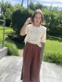 Letnie cynamonowe spodnie z muślinu