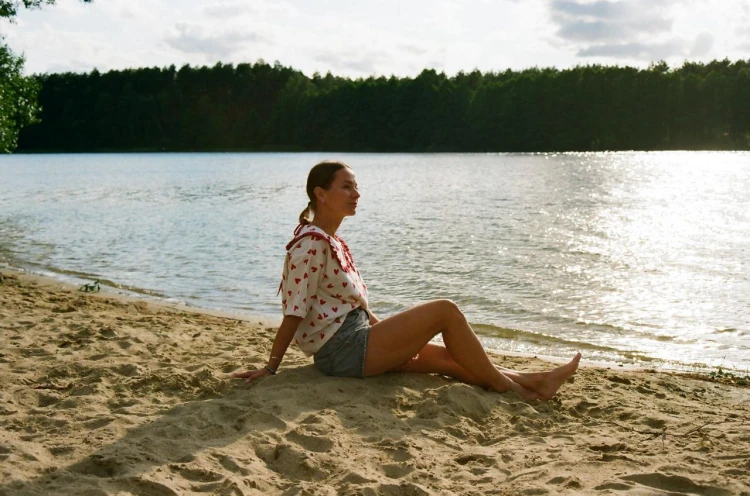 Koszula damska handmade z flaneli w czerwone serduszka