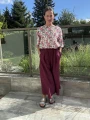 Śliwkowe spódnico-spodnie slow fashion uszyte w Polsce