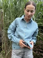 Ręcznie szyta lniana koszula damska uszyta w Gdańsku