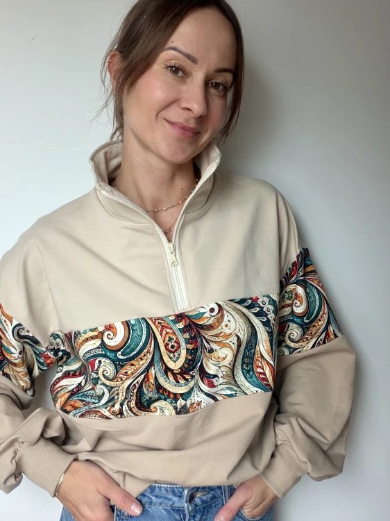 Bluza boho damska w kolorze beżowym i piaskowym Mrs Thin