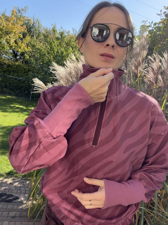 Bluza zebra damska w kolorze jagodowym Mrs Thin