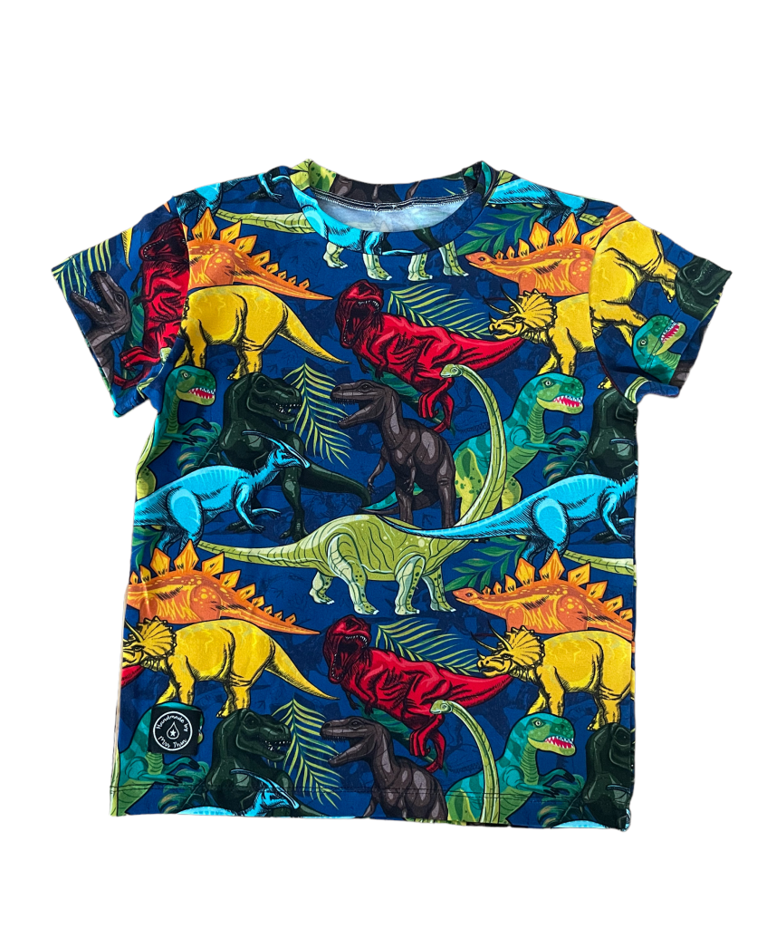 Dzianina jersey Kolorowe dinozaury