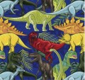 Dzianina jersey Kolorowe dinozaury