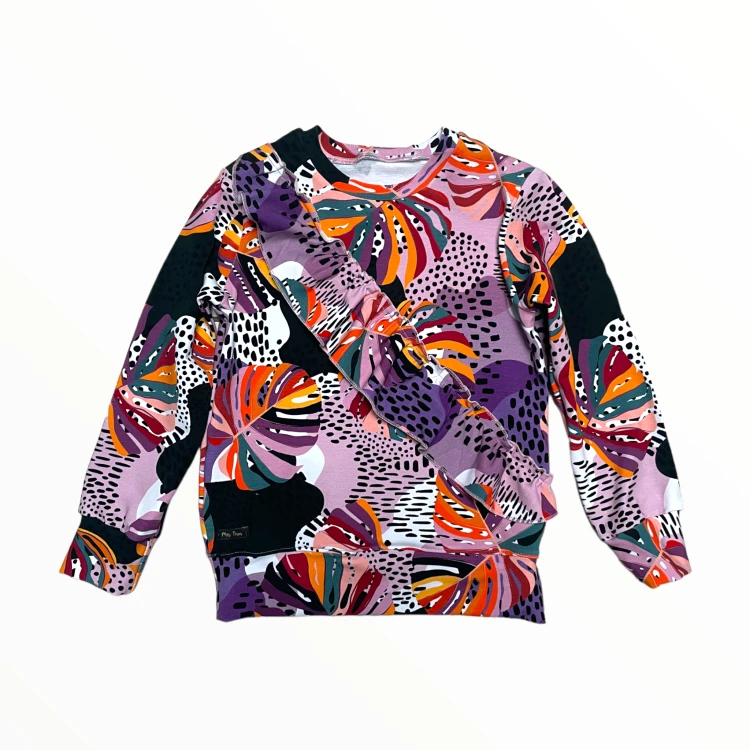 Bluza z falbanką monstera pantera