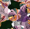 Dzianina dresowa monstera pantera