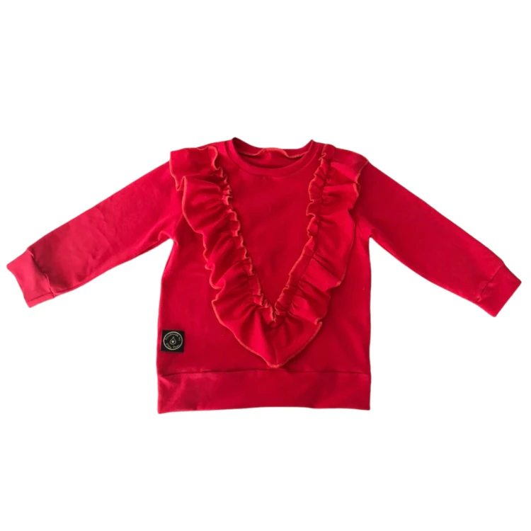 Bluza VIOLKA z falbanką V czerwona